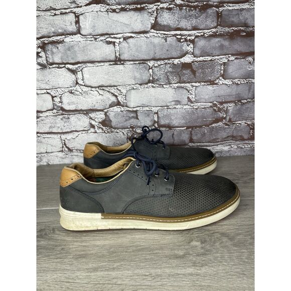 JOHNSTON & Murphy 258459 MCGUFFEY NAVY LEATHER Lace GOLF SHOES Men Sz 9M US/42EU - Picture 3 of 16